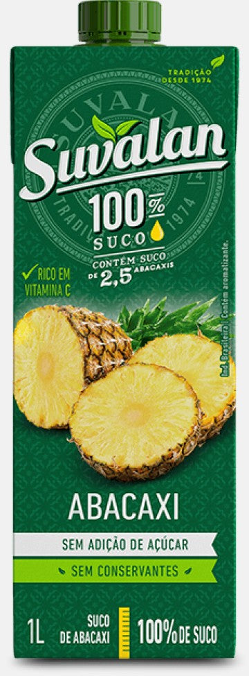 100% Pineapple Juice Suvalan -1L Box: 12 units