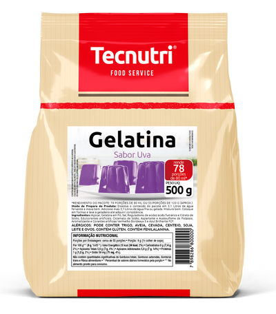 Grape Gelatin Tecnutri - 500g Box: 10 units