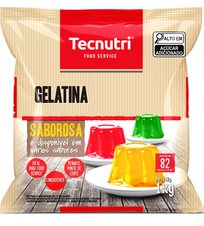 Strawberry Gelatin Tecnutri - 1Kg Box: 4 units