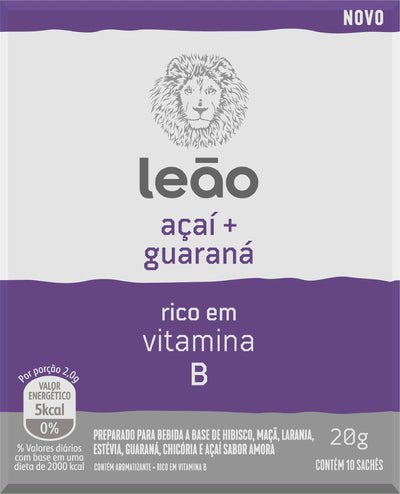 Açai and Guaran Tea Leao - 20g Box: 10 units