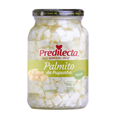 Chopped Pupunha Heart of Palm Predilecta - 300g Glass Box: 15 units