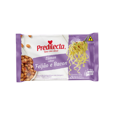 Instant Noodles Beans and Bacon Flavor Predilecta - 74.3g Box: 24 units