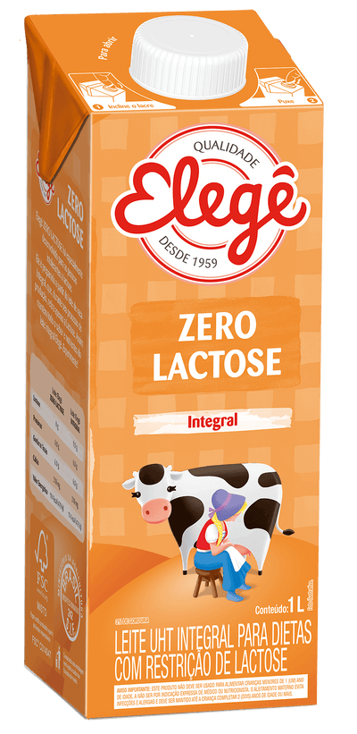 Elege UHT Zero Lactose Milk - 1L Box: 12 units