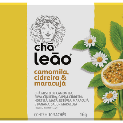 Chamomile, Lemon Balm and Passion Fruit Tea Leao - 16g Box: 24 units