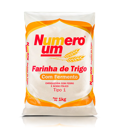 Numero Um wheat flour with yeast - 1kg package Box: 12 units