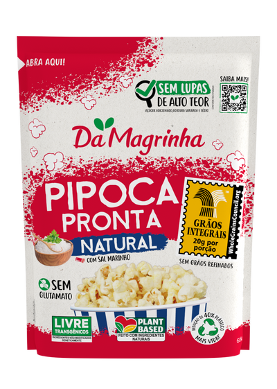 Natural Ready-Made Popcorn De Magrinha - 65g Box: 48 units
