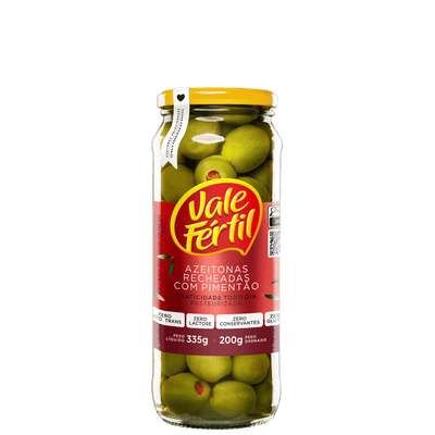 Olives Stuffed with Bell Peppers Vale Fértil - 200g Glass Box: 24 units
