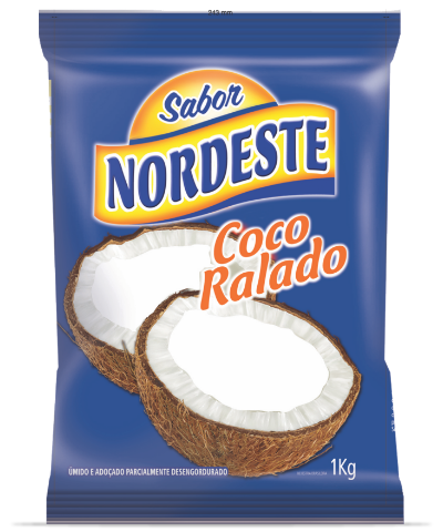 Moist and Sweetened Grated Coconut Sabor Nordeste - 1Kg Box: 4 units