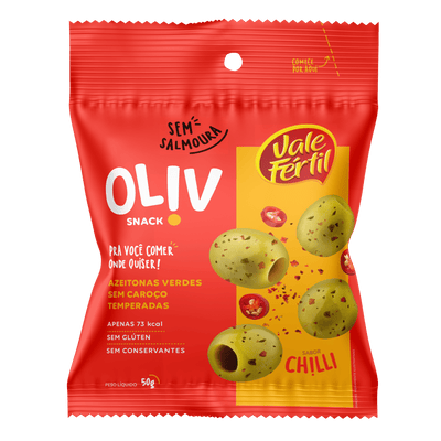 Seasoned Olive Snack Chilli Vale Fértil - 50g Box: 24 units