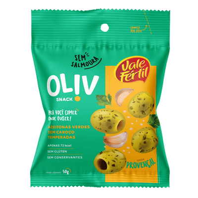 Seasoned Olive Snack Provençal Vale Fértil - 50g Box: 24 units